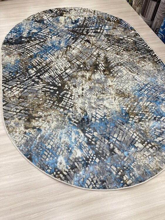 Ковер  Roma 2х2,9  37883A  BLUE FLS \ BEIGE FLS OVAL