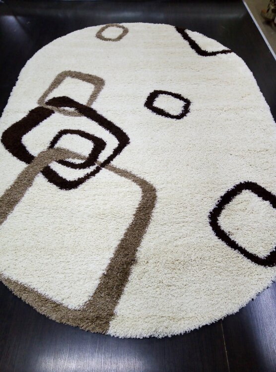 Ковер SHAGGY XXX 2x3 36285X WHITE / BEIGE OVAL