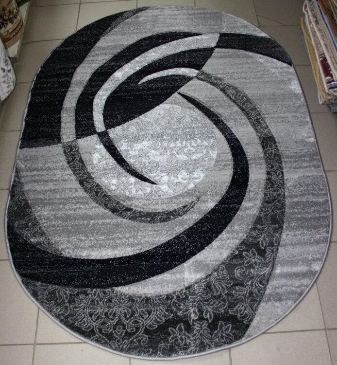 Ковер MEGA CARVING 2x3 d264 GRAY OVAL