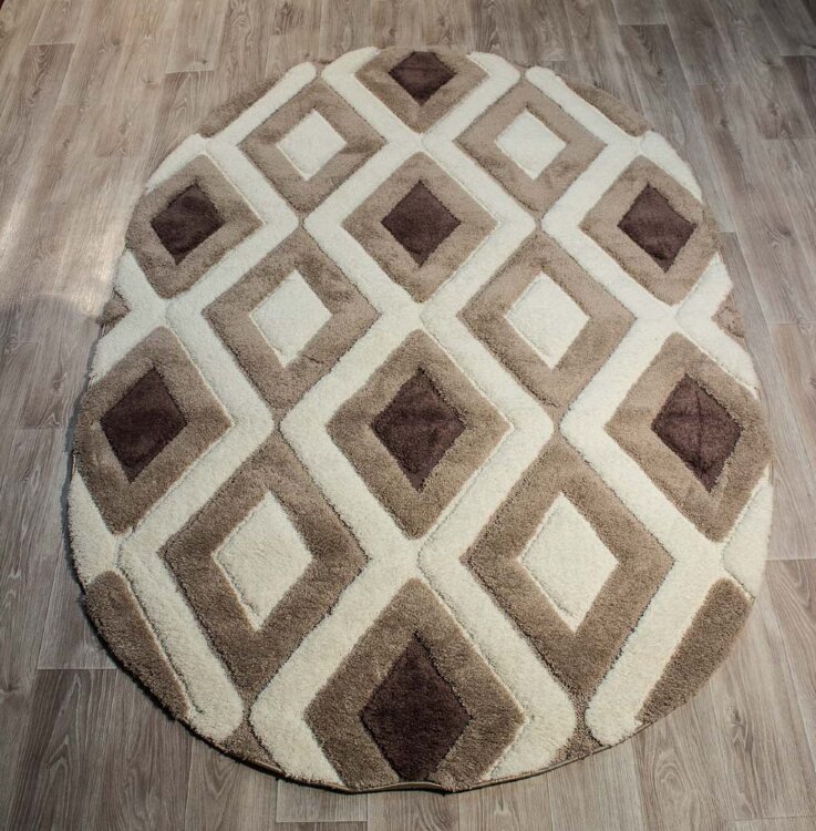 Ковер Messi 2x3 05490A WHITE / BEIGE  OVAL
