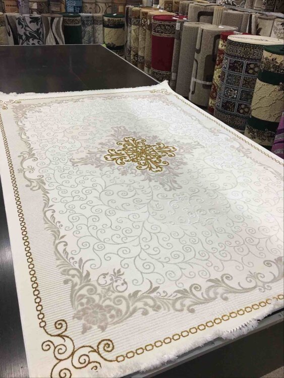 Ковер Nazende 2х2,9 1715C WHITE / GOLD STAN